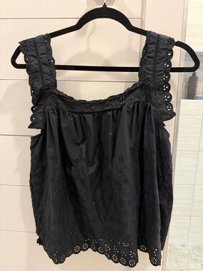 EUC Doen x GAP Black Eyelet Tank Top - Women